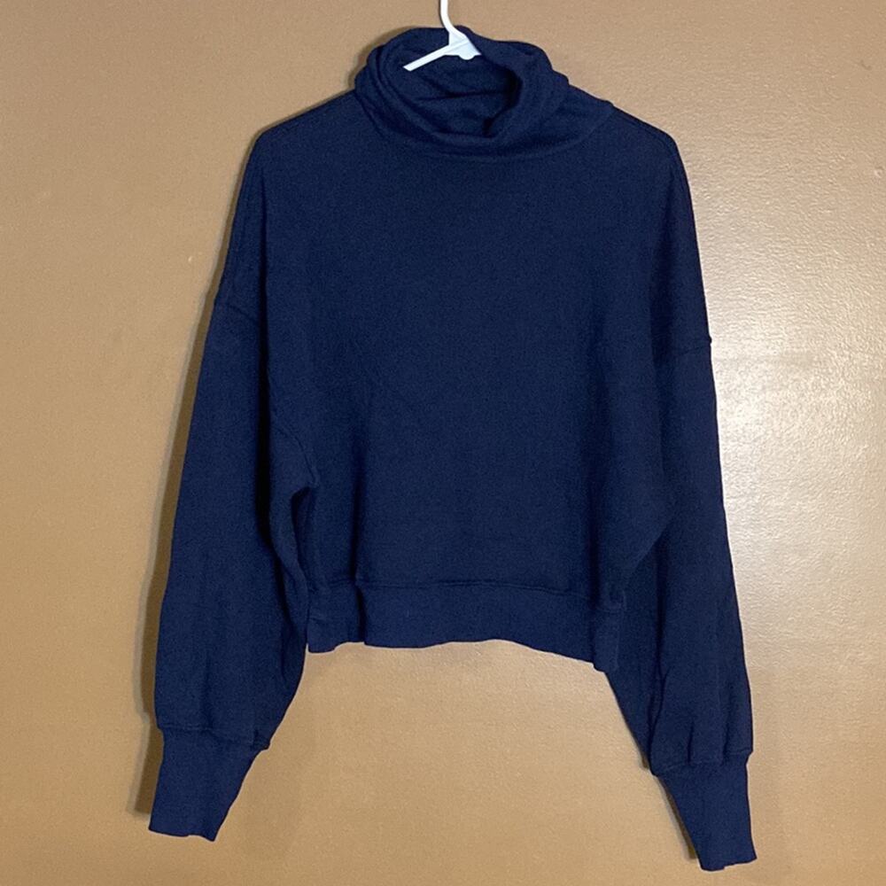 NWOT Agolde Cotton Balloon Sleeve Turtleneck Sweatshirt in Artic XS - Picture 6 of 12